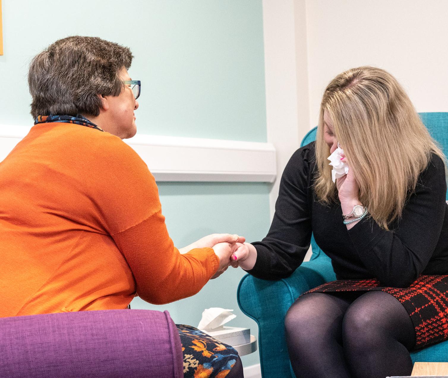 Patient family member seeking emotional support